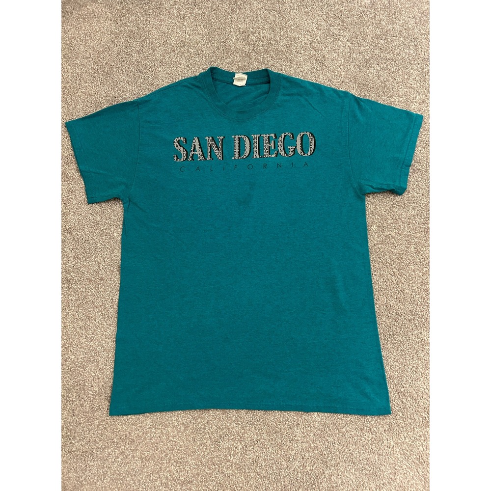 VTG T-Shirt Mens Medium Teal Excellent San Diego California Graphic Tee